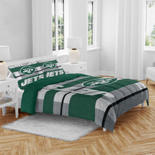 Load image into Gallery viewer, NFL Heathered Stripe 3 PC Queen Bed in a Bag
