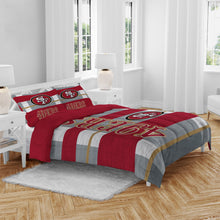 Load image into Gallery viewer, NFL Heathered Stripe 3 PC Queen Bed in a Bag