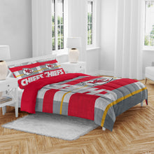 Load image into Gallery viewer, NFL Heathered Stripe 3 PC Queen Bed in a Bag