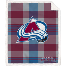Load image into Gallery viewer, NHL Plaid Steel Royal Plush Sherpa 60x70 Blanket