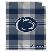 Load image into Gallery viewer, NCAA Plaid Steel Royal Plush Sherpa 60x70 Blanket