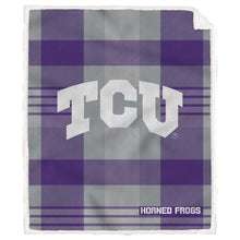 Load image into Gallery viewer, NCAA Plaid Steel Royal Plush Sherpa 60x70 Blanket