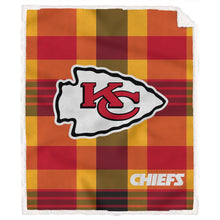 Load image into Gallery viewer, NFL Plaid Steel Royal Plush Sherpa 60x70 Blanket