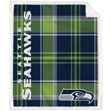 Load image into Gallery viewer, NFL Playmaker Plaid Ultra Cozy Sherpa Throw