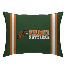 Load image into Gallery viewer, NCAA Standard Stripe Logo Bed Pillow