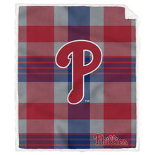 Load image into Gallery viewer, MLB Plaid Steel Royal Plush Sherpa 60x70 Blanket