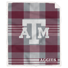 Load image into Gallery viewer, NCAA Plaid Steel Royal Plush Sherpa 60x70 Blanket