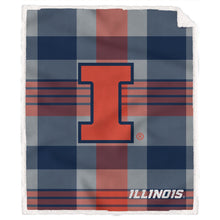 Load image into Gallery viewer, NCAA Plaid Steel Royal Plush Sherpa 60x70 Blanket