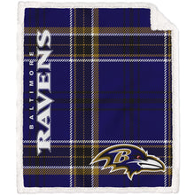 Load image into Gallery viewer, NFL Playmaker Plaid Ultra Cozy Sherpa Throw