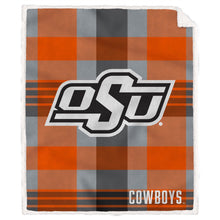 Load image into Gallery viewer, NCAA Plaid Steel Royal Plush Sherpa 60x70 Blanket