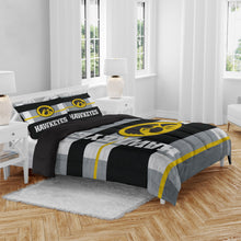 Load image into Gallery viewer, NCAA Heathered Stripe 3 PC Queen Bed in a Bag