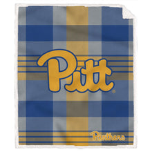 Load image into Gallery viewer, NCAA Plaid Steel Royal Plush Sherpa 60x70 Blanket