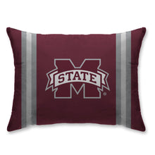 Load image into Gallery viewer, NCAA Standard Stripe Logo Bed Pillow
