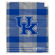 Load image into Gallery viewer, NCAA Plaid Steel Royal Plush Sherpa 60x70 Blanket
