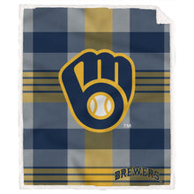 Load image into Gallery viewer, MLB Plaid Steel Royal Plush Sherpa 60x70 Blanket