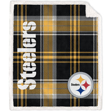 Load image into Gallery viewer, NFL Playmaker Plaid Ultra Cozy Sherpa Throw