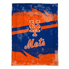 Load image into Gallery viewer, New York Mets Slanted Stripe 4 Piece Twin Bed in a Bag