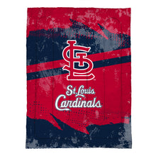 Load image into Gallery viewer, St Louis Cardinals Slanted Stripe 4 Piece Twin Bed in a Bag