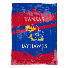 Load image into Gallery viewer, Kansas Jayhawks Slanted Stripe 4 Piece Twin Bed in a Bag