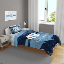 Load image into Gallery viewer, North Carolina Tar Heels Slanted Stripe 4 Piece Twin Bed in a Bag