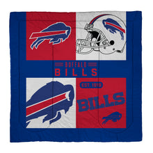 Load image into Gallery viewer, Buffalo Bills Block Logo 3 Piece Full/Queen Bed in a Bag