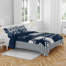 Load image into Gallery viewer, Dallas Cowboys Block Logo 3 Piece Full/Queen Bed in a Bag