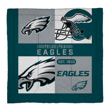Load image into Gallery viewer, Philadelphia Eagles Block Logo 3 Piece Full/Queen Bed in a Bag