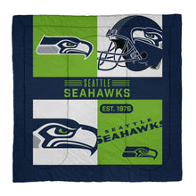 Load image into Gallery viewer, Seattle Seahawks Block Logo 3 Piece Full/Queen Bed in a Bag