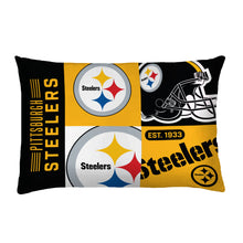 Load image into Gallery viewer, Pittsburgh Steelers Block Logo 3 Piece Full/Queen Bed in a Bag