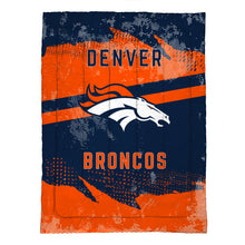 Load image into Gallery viewer, Denver Broncos Slanted Stripe 4 Piece Twin Bed in a Bag