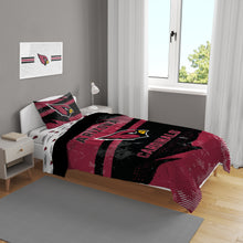 Load image into Gallery viewer, Arizona Cardinals Slanted Stripe 4 Piece Twin Bed in a Bag