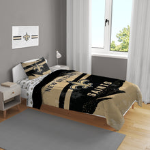 Load image into Gallery viewer, New Orleans Saints Slanted Stripe 4 Piece Twin Bed in a Bag