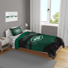 Load image into Gallery viewer, New York Jets Slanted Stripe 4 Piece Twin Bed in a Bag
