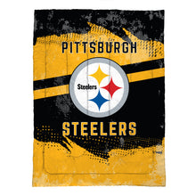 Load image into Gallery viewer, Pittsburgh Steelers Slanted Stripe 4 Piece Twin Bed in a Bag