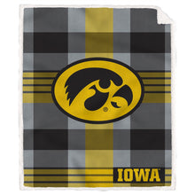 Load image into Gallery viewer, NCAA Plaid Steel Royal Plush Sherpa 60x70 Blanket