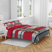 Load image into Gallery viewer, NCAA Heathered Stripe 3 PC Queen Bed in a Bag