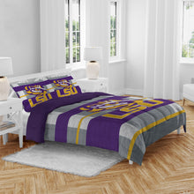 Load image into Gallery viewer, NCAA Heathered Stripe 3 PC Queen Bed in a Bag