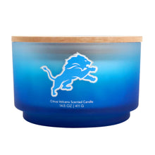 Load image into Gallery viewer, NFL Glass Gradient 14.5 oz Candle Print Wood Top