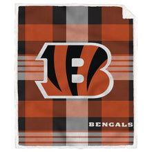 Load image into Gallery viewer, NFL Plaid Steel Royal Plush Sherpa 60x70 Blanket