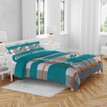 Load image into Gallery viewer, NFL Heathered Stripe 3 PC Queen Bed in a Bag