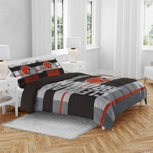 Load image into Gallery viewer, NFL Heathered Stripe 3 PC Queen Bed in a Bag