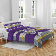 Load image into Gallery viewer, NFL Heathered Stripe 3 PC Queen Bed in a Bag