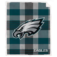 Load image into Gallery viewer, NFL Plaid Steel Royal Plush Sherpa 60x70 Blanket