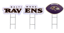 Load image into Gallery viewer, NFL Wordmark & Football 3 Pack Yard Sign Set