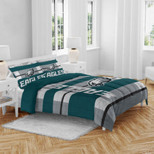 Load image into Gallery viewer, NFL Heathered Stripe 3 PC Queen Bed in a Bag