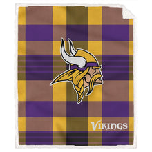 Load image into Gallery viewer, NFL Plaid Steel Royal Plush Sherpa 60x70 Blanket