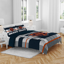 Load image into Gallery viewer, NFL Heathered Stripe 3 PC Queen Bed in a Bag
