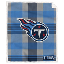 Load image into Gallery viewer, NFL Plaid Steel Royal Plush Sherpa 60x70 Blanket