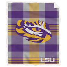 Load image into Gallery viewer, NCAA Plaid Steel Royal Plush Sherpa 60x70 Blanket