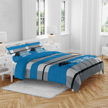 Load image into Gallery viewer, NFL Heathered Stripe 3 PC Queen Bed in a Bag